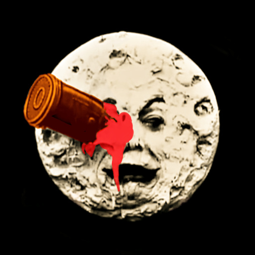 Event logo which is a recoloured frame from "Le Voyage dans la Lune" (1902, Georges Méliès)